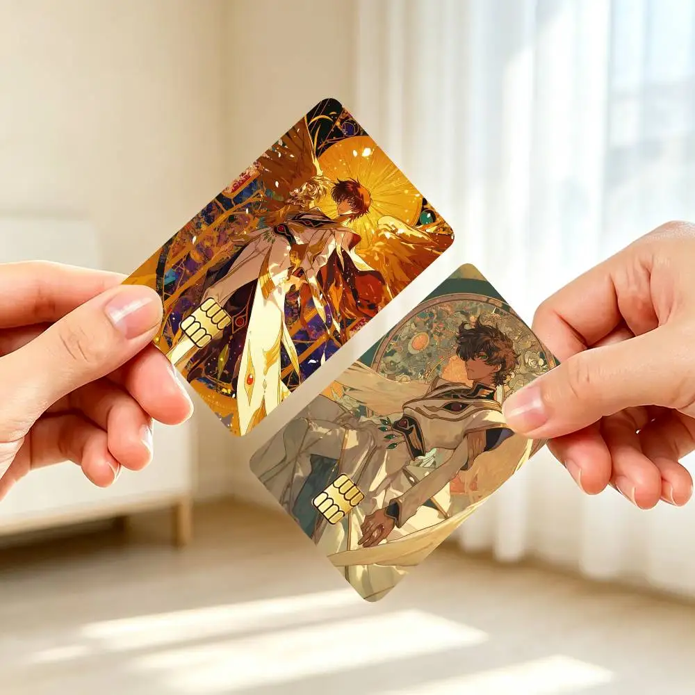 S-Suzaku Kururugi Code Geass  Credit Card HD Stickers Game Card Decal Small Chip Waterproof Sticker Gift