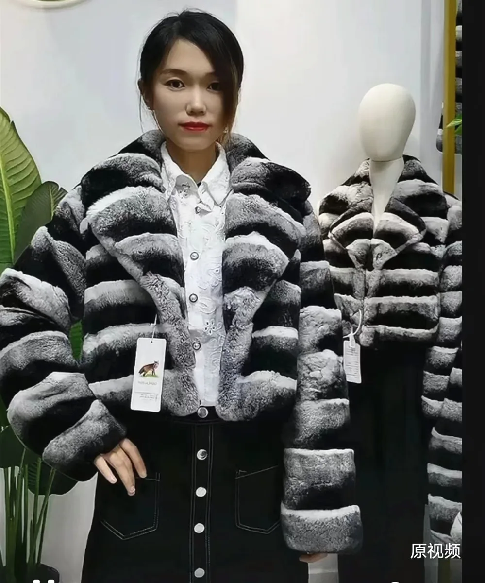 Totoro Real Lexus Rex Rabbit  fur women's ultra-short coat  colour Ultra-short coat 2023 new