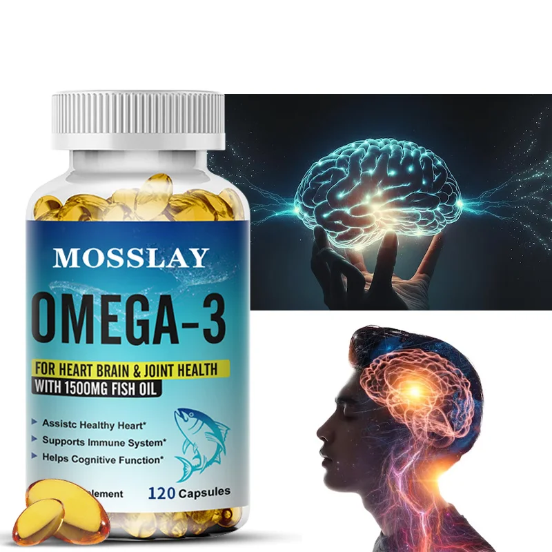 

Рыбное масло MOSSLAY Omega-3, пищевая добавка, включает EPA и DHA, 1500 мг на порцию