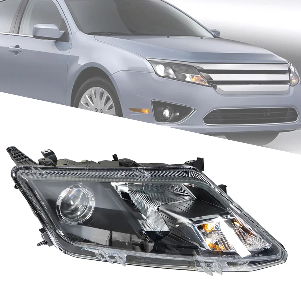 

For Ford Fusion 2010 2011 2012 Black Projector Headlight Headlamp Passenger Side