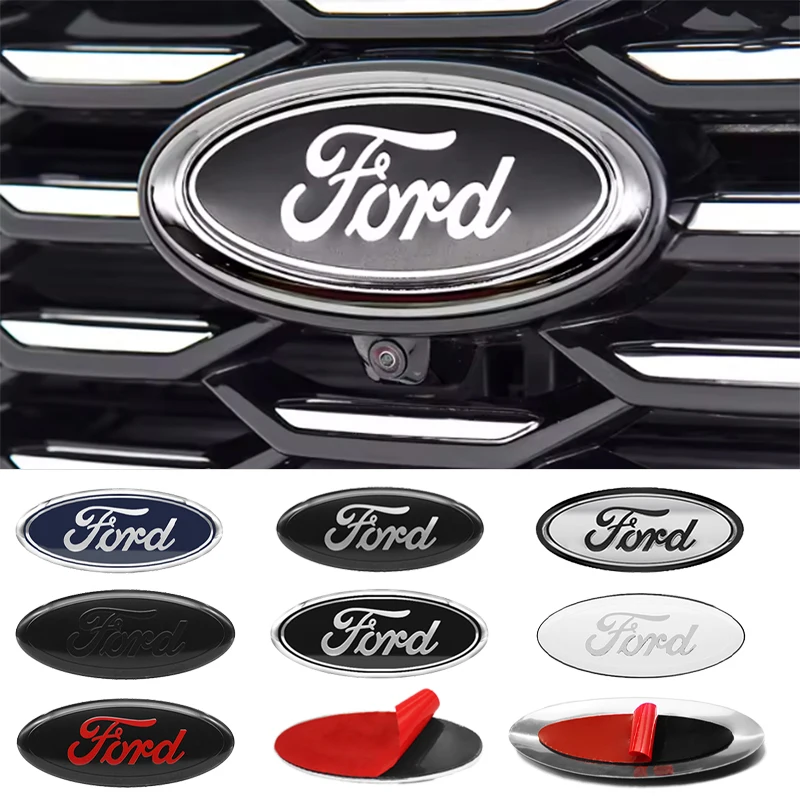 Logotipo 3D para capó delantero de coche, emblema trasero, insignia para maletero, pegatinas, accesorios para Ford Focus Fiesta EcoSport ESCORT Mondeo Mustang
