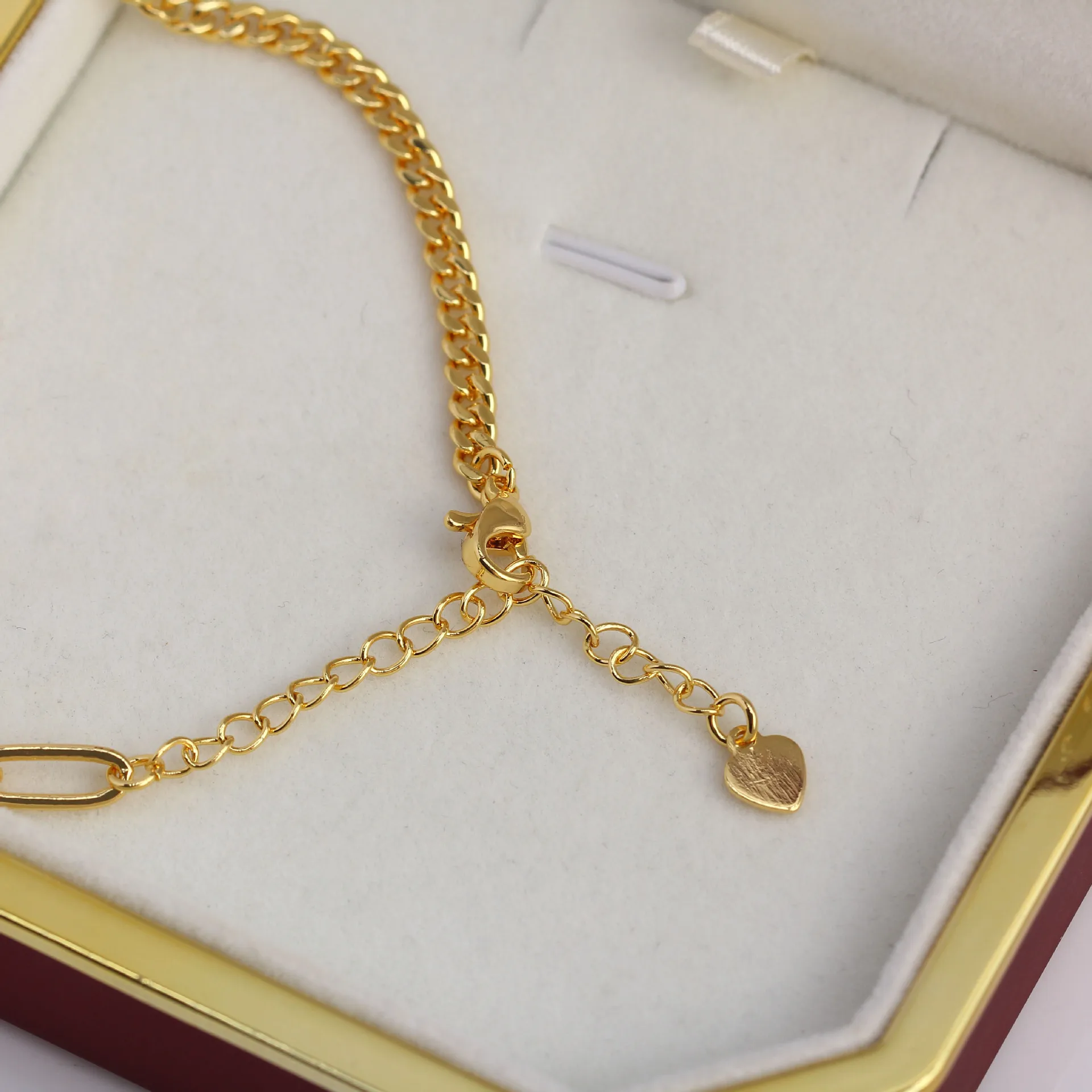 DIY Pearl Accessories New Copper Gold-plated Temperament Paperclip Bracelet Chain Bracelet Empty Holder Commuting Versatile