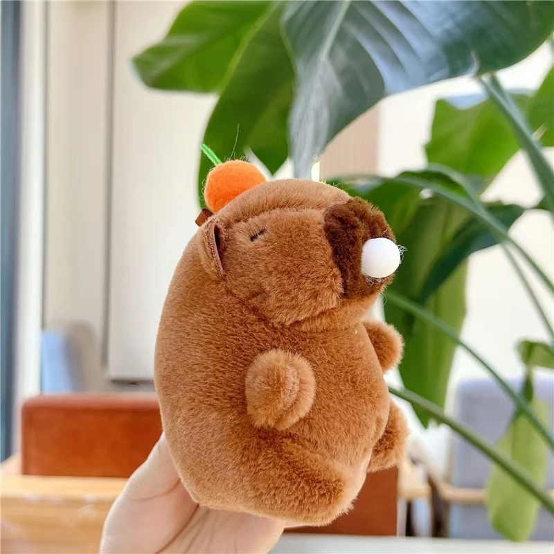 Cute Capybara Plush Keychain Squeeze Blow Bubbles Bag Pendant Soft Stuff Relieve Stress Toys Accessories For Kid\'s BIrthday Gift