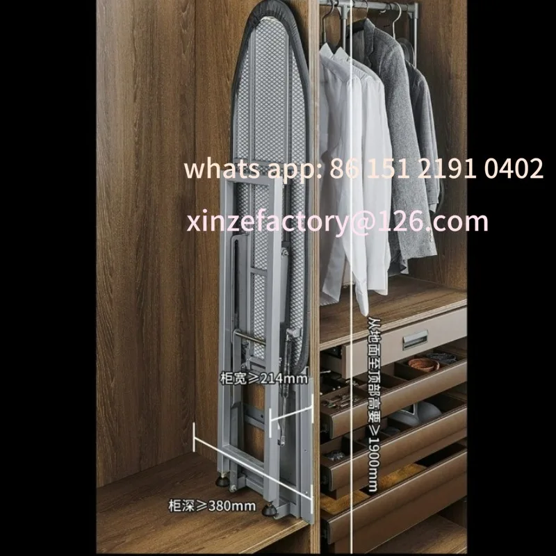 Customizable wardrobe ironing board high temperature resistant side ironing board foldable telescopic inner wall mount