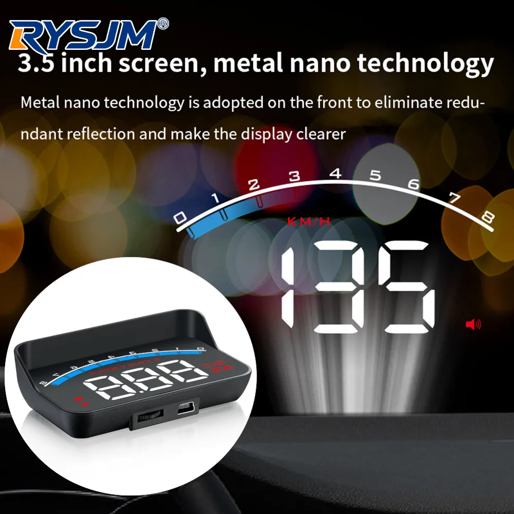 

M6S Car HUD Display ODB II Head Up Display Digital Windshield Projector Speedometer Water Temperature On-board Computer