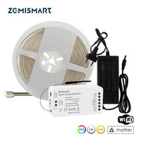 Zemismart COB Led Strip Light RGBCW IP65 with Matter WiFi Led Driver Support Alexa Google Home Smartthings Homekit App Control