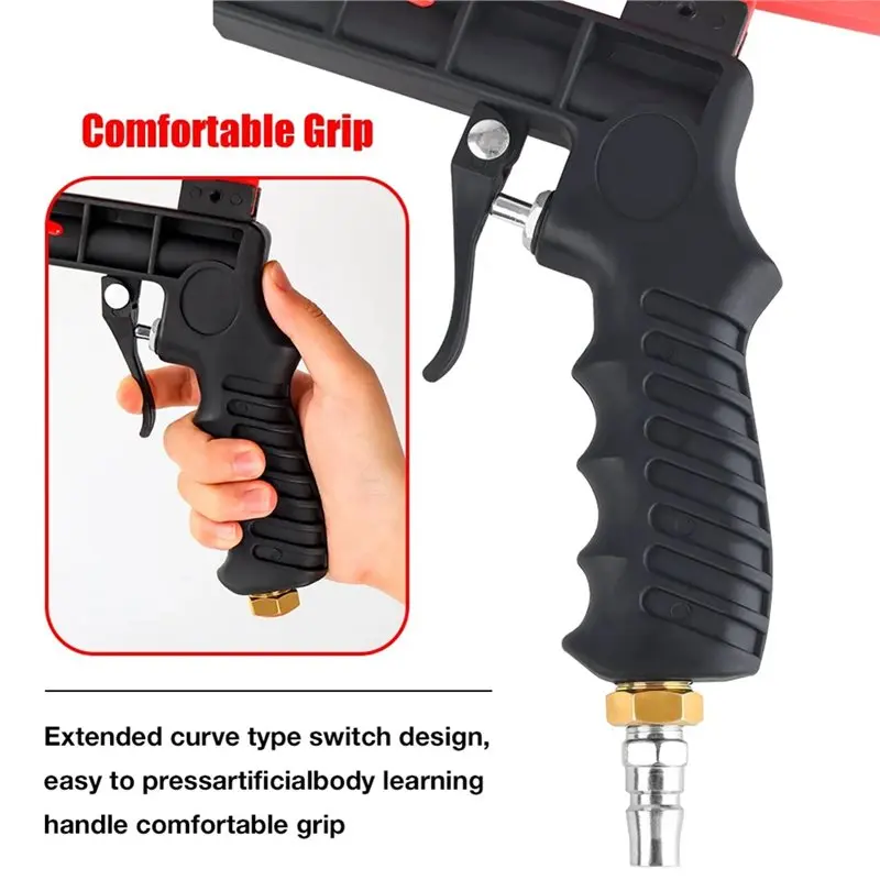 B23B Adjustable 90Psi Pneumatic Sandblasting Gun Set Portable Home DIY Sandblasting Machine