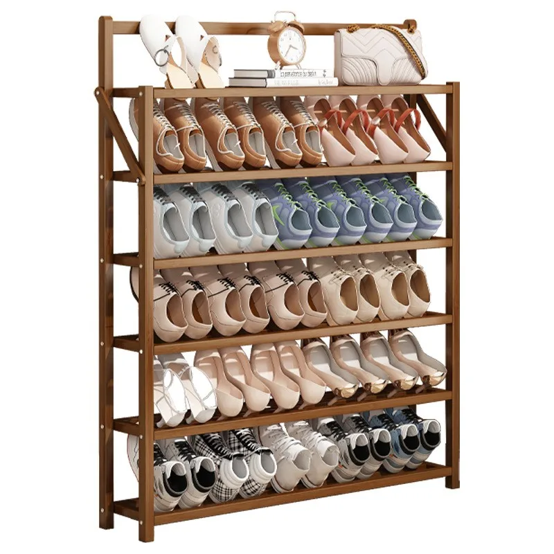 

Modern Free Standing 3/4/5/6-Layer Bamboo Shoe Rack Foldable Wood Closet Storage Organizer for Small Entryway Home Furniture