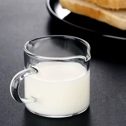 100ml Coffee Sharing Glasses Espresso Cup With Handle Double Spouts Clear Glass Heat Resistant Retro Milk Jug Coffee Accessories