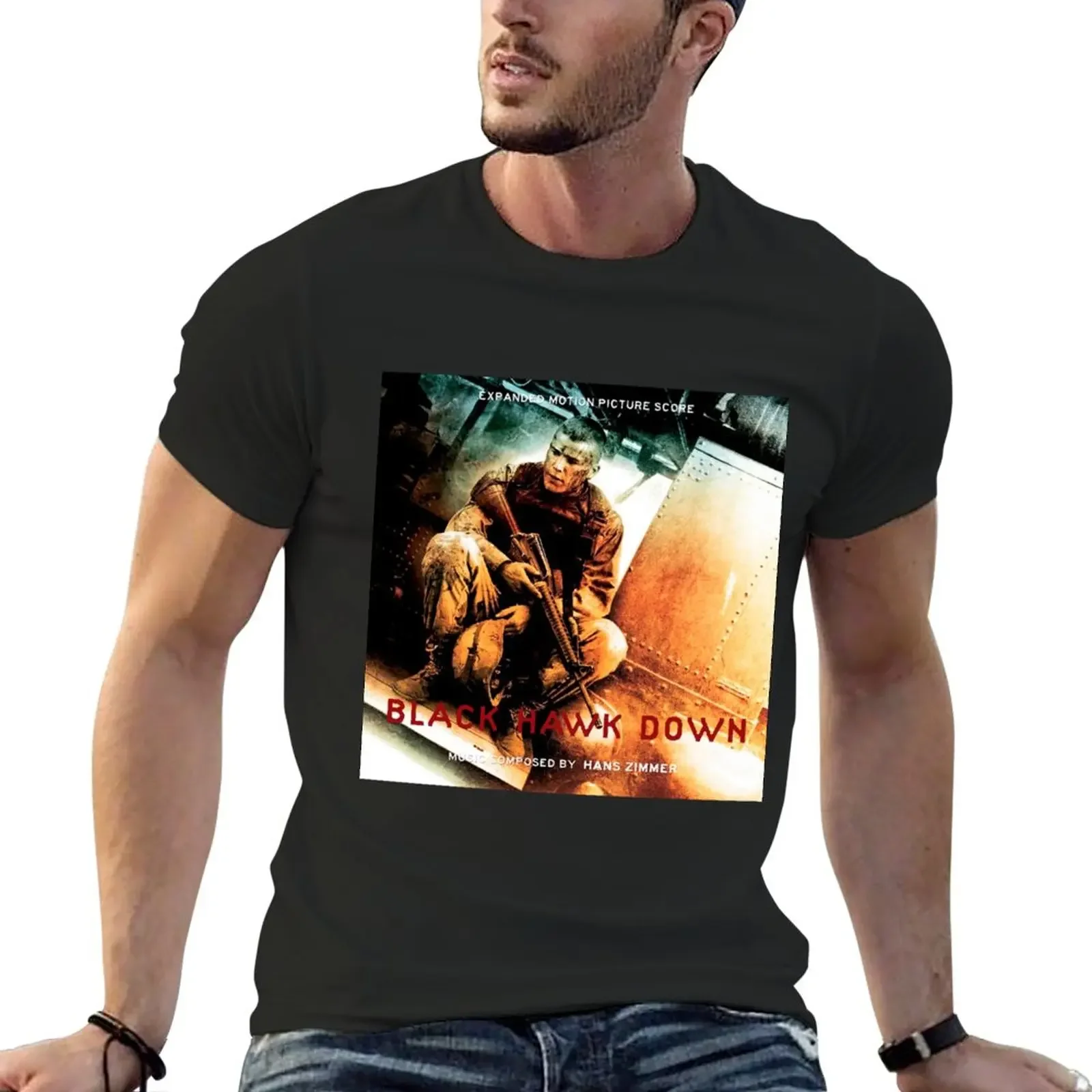 Hans Zimmer black hawk down T-Shirt plus sizes anime men t shirts high quality