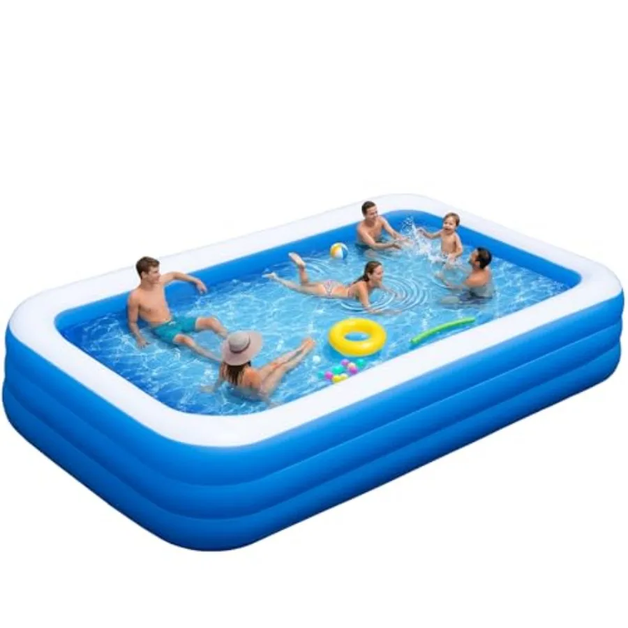 

Backyard inflatable pool for adults, PVC material, blue, oversized 120x70x22 with extra-thick walls for family outdoor fun