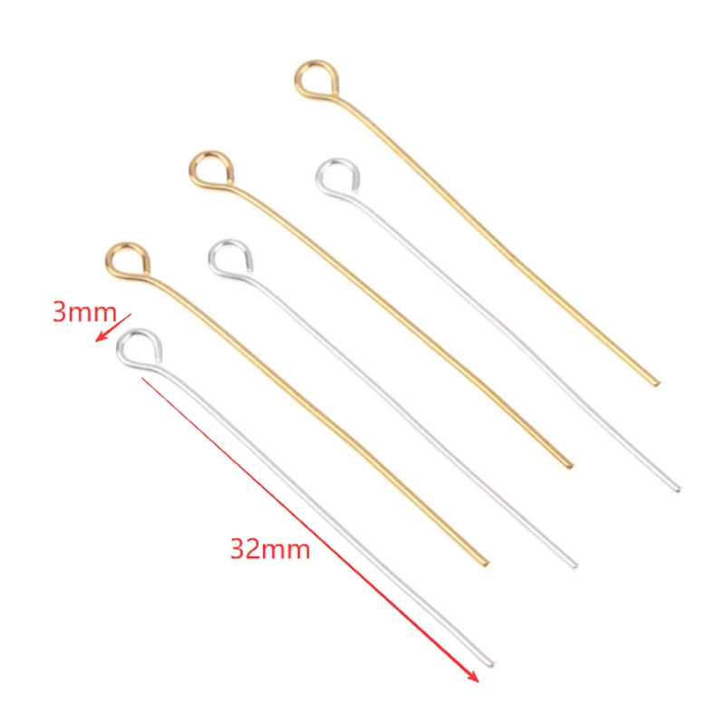 200 قطعة 35 مللي متر سلك معدني صغير دبابيس الديكور الصغيرة المفتوحة العين رئيس دبابيس الإبر DIY بها بنفسك الحرفية أقراط مجوهرات اكسسوارات #6