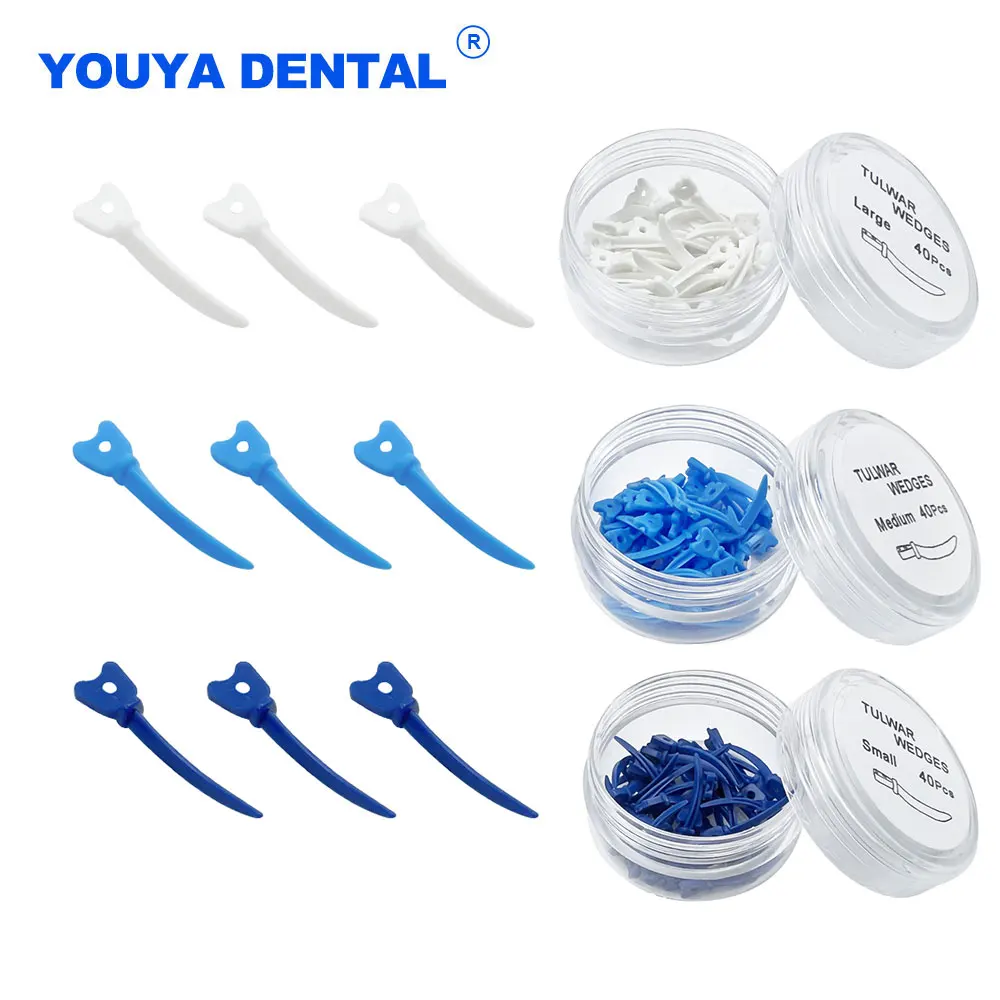 

Disposable Tooth Gap Dental Tulwar Wedges for Matrix Bands Sectional Contoured Metal Matrices With Hole Plastic Dentistry Wedge