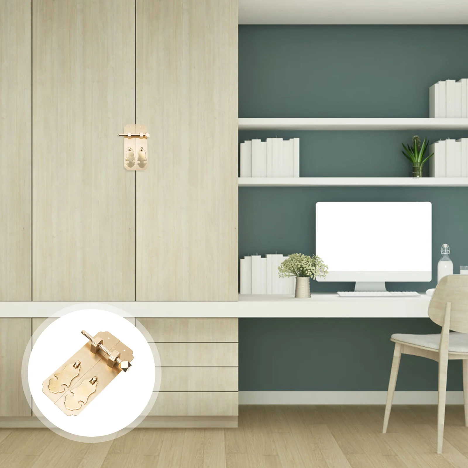 

1Pair Copper Door Handles Durable Classic Wardrobe Pulls Vintage Furniture Drawer Pulls Closet Knobs Door Handles