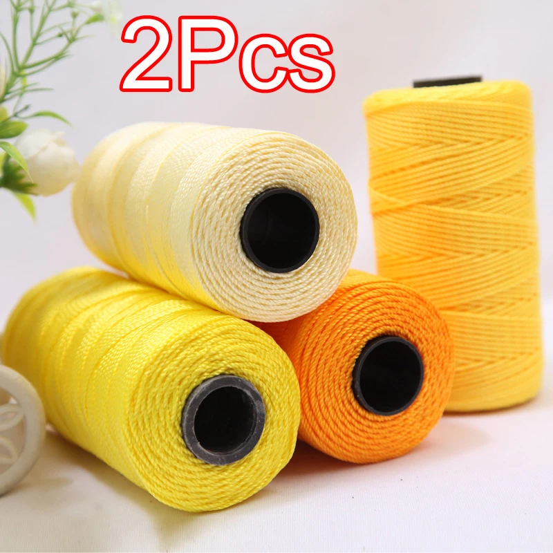 2Pcs Crocheting yarn Summer Polyester Thread cool ice Crochet Yarn For DIY Crochet mat bracelet Bag dress Hat shoes amigurumi