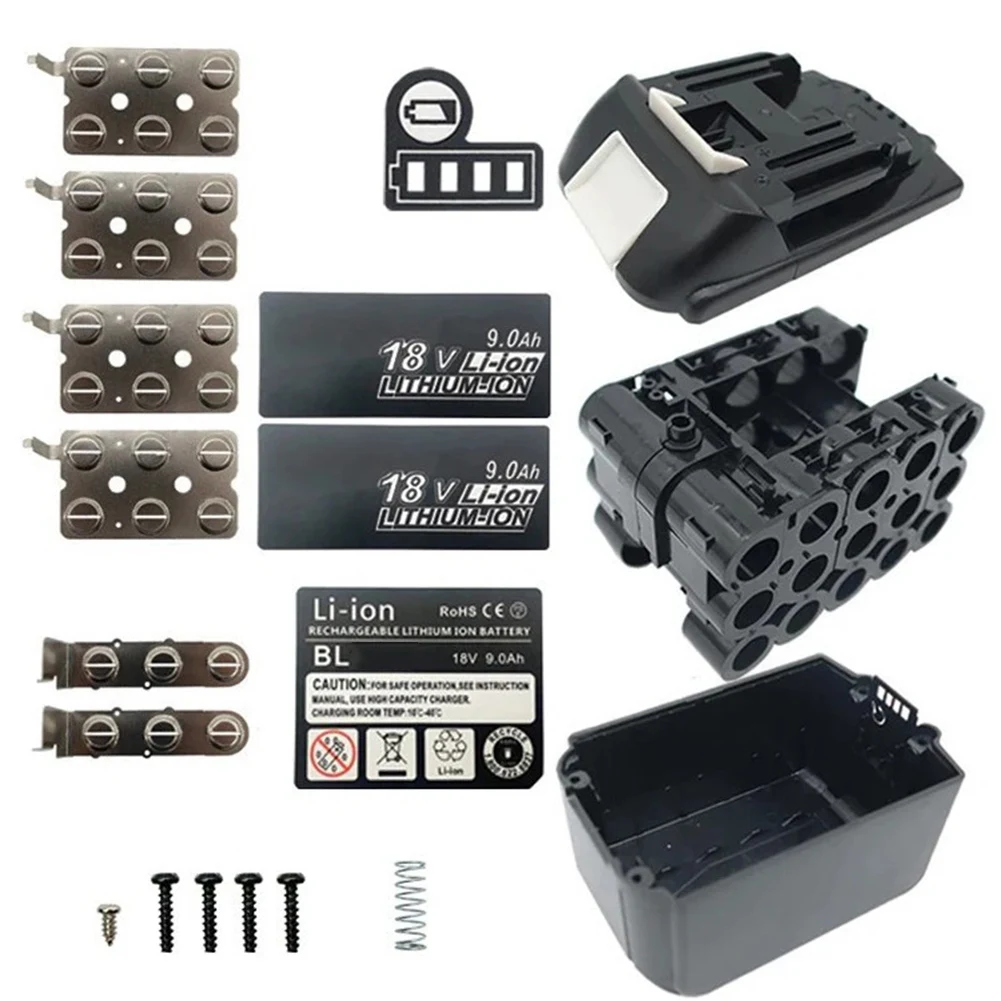 

15 Core For BL1890B 18V Lithium Battery Case Storage Box Charging Protection Circuit Board Plastic Sticker Housing Power Tool