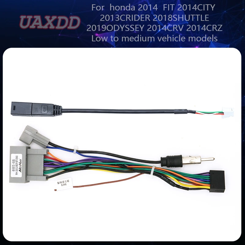 Car Stereo Radio Android  DVD cables Adapter FOR HONDA CRZ cables Harness canbus 16 Pin Male Plug To Female Connector Wiring