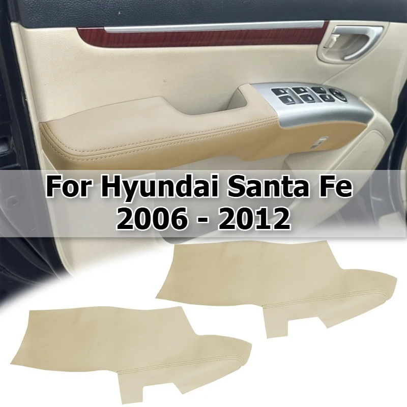 For Hyundai Santa Fe 2006 2007 2008 2009 2010 2011 2012 Car Microfiber Leather Door Armrest Panel Cover Interior Sticker Trim