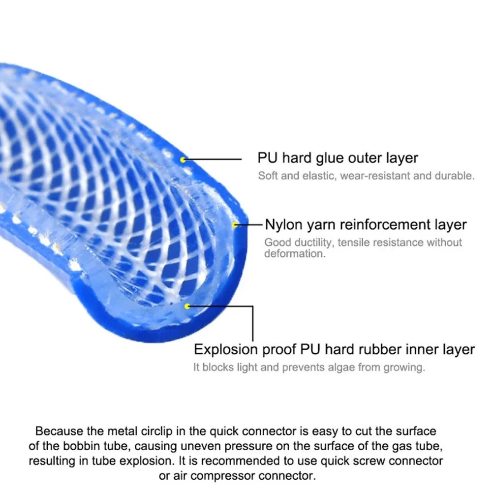 PU Polyurethane Pneumatic High-Pressure Hose, Air Compressor Pneumatic Tool Hose,