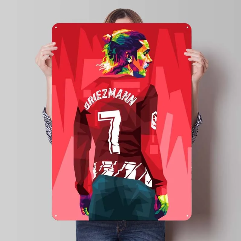 Antoine Griezmann Tinplate Sign Sports Poster Wall Decor Living Room Decor Aesthetics Metal Sign Plaque for Wall Art Decoration