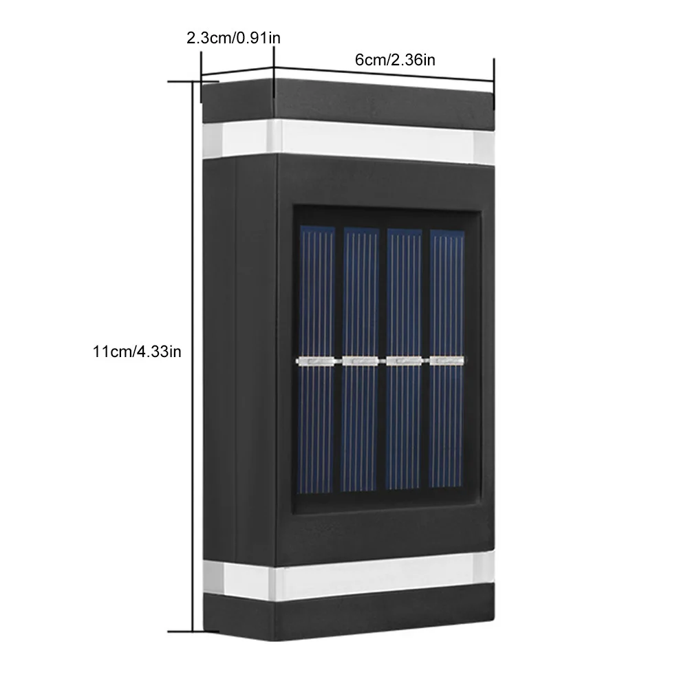 6LED Solar Wall Light Outdoor Waterproof LED Solar Lamp Up And Down Luminous Lighting For Garden Balcony Yard Street Decor Lamp