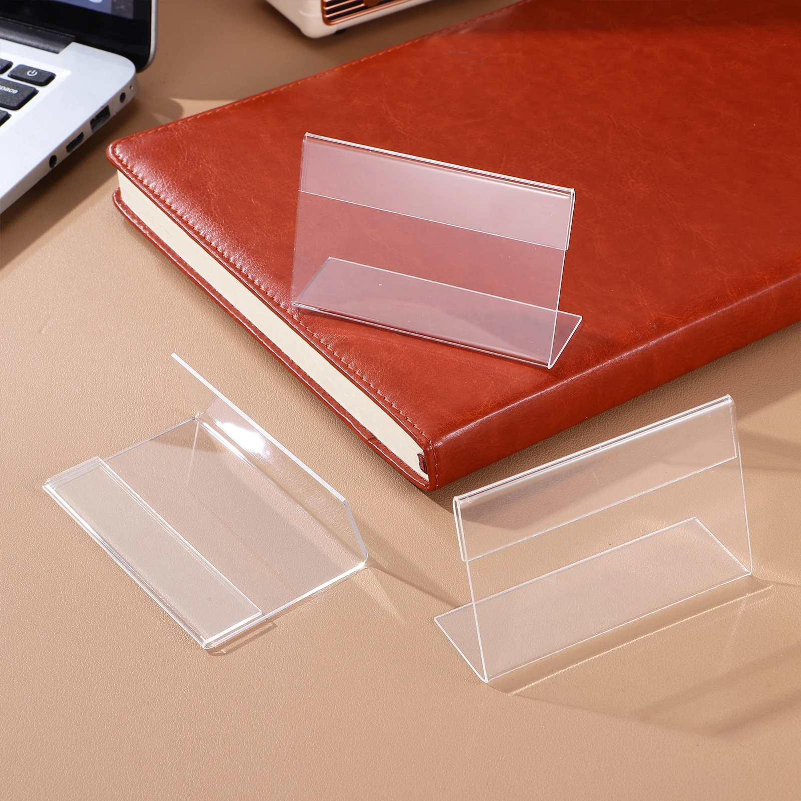 20 Pcs Acrylic Sign Holders L Shape Clear Price Display Stands Small Label Holder Retail Sign Holder Office Use