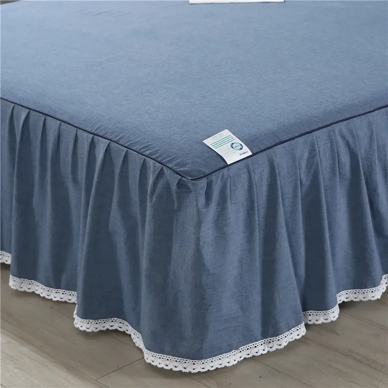 Cotton double bed skirt all-inclusive cotton bedspread lace bed cover single bedding 1.5m1.8