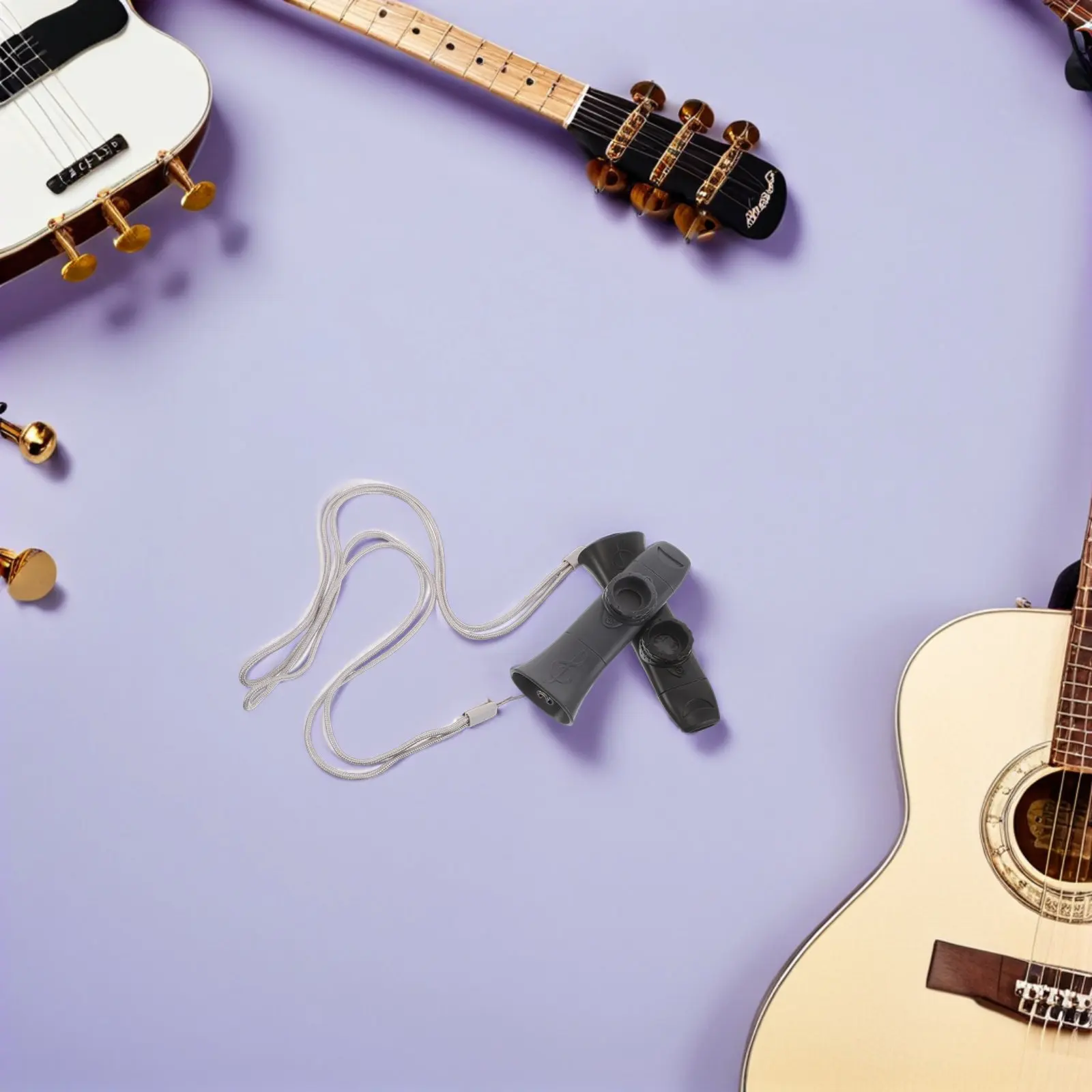 

1Set Professional Kazoo Instrument Adult Kids Clear Sound Party Events Durable Dual Color Black Gray Musical Kazoo