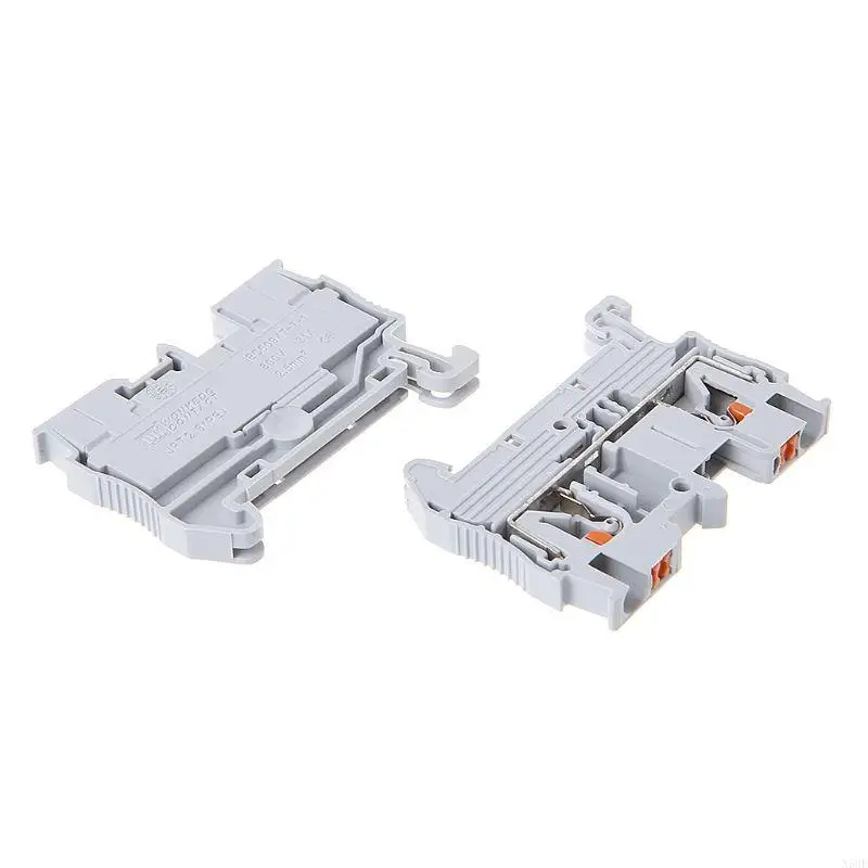 2025 New 10pcs/set 2.5 Push-In Din Mounted Terminal Blocks Spring Screwless Feed