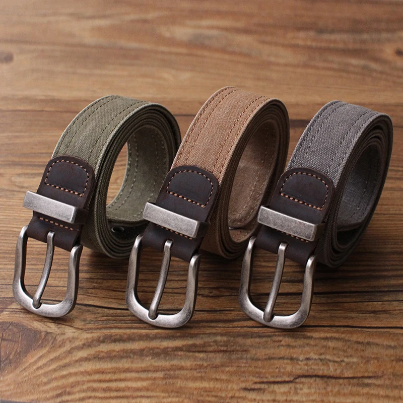 

Casual Canvas Belt with Needle Buckle for Men And Women Retro American Style Youth Versatile Pants Belt Soft Surface Treatment