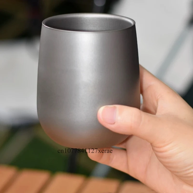 180ml/260ml Outdoor Pure Titanium Water Cup Double-layer Heat-resistant Water Cup Ultra Lightweight Portable Camping Water Cup