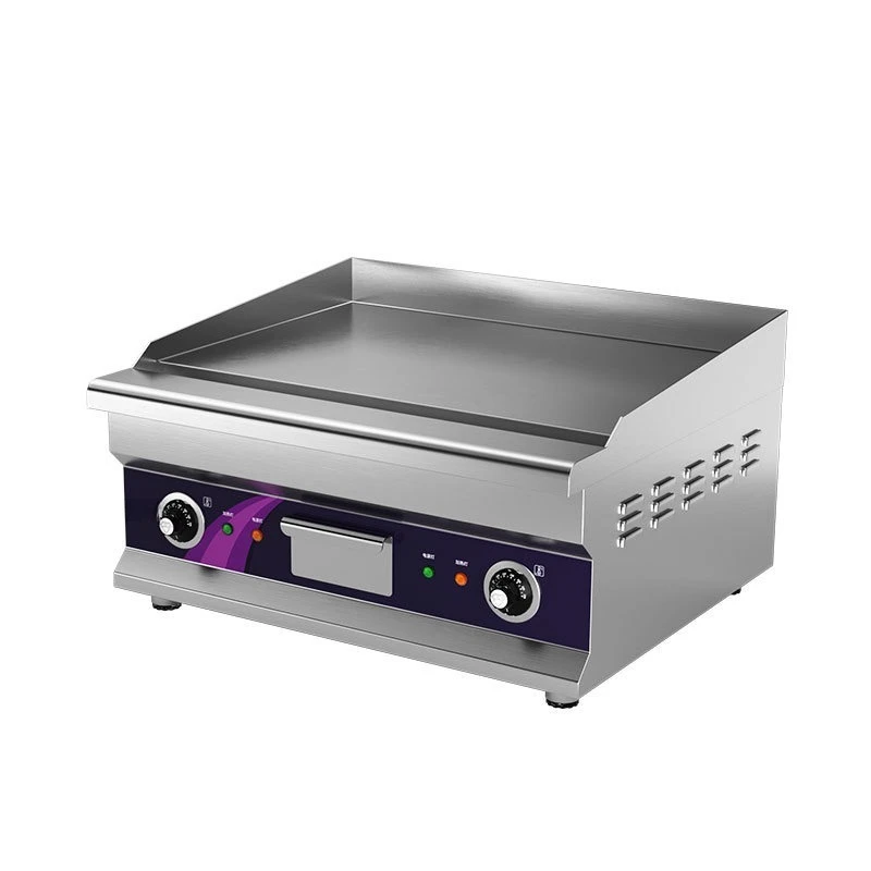 Commercial electric griddle teppanyaki grill for pancake squid street food constant temperature cooking machine