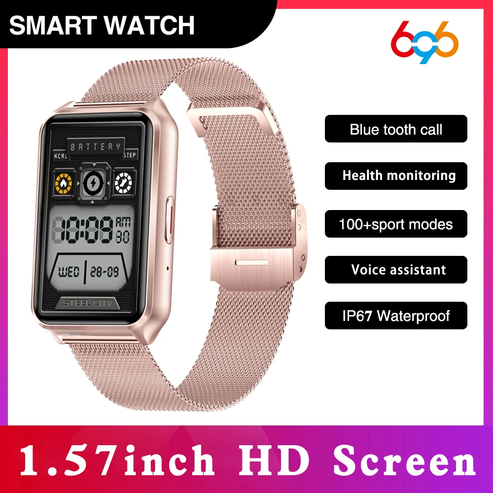 

New 1.57" Blue Tooth Call 100+ Sport Modes Smart Watch Health Heart Rate Music Waterproof Voice assistant Men Women Smartwatch