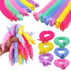 5PCS Stretchy Fidget Toy Colorful Stretchy Strings Sensory Fidget Worm Stretch Stress Relief Toys Calming Relaxing Gifts