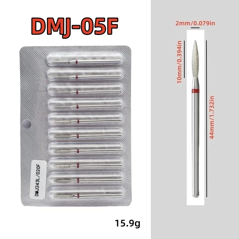 10-teiliges Diamant-Nagelbohrer-Set, Diamant-Fräser für Maniküre, 3/32 Zoll, elektrische Nagelfeile, Nagelhautentferner-Werkzeug – Detail 12