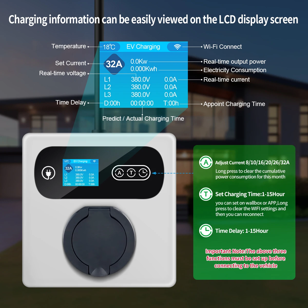Isigma EV-Ladestation 32 A 22 kW mit Buchse Typ 2-Buchse Home Charge Connect mit EV-Ladekabel Elektrofahrzeug Autos – Detail 3