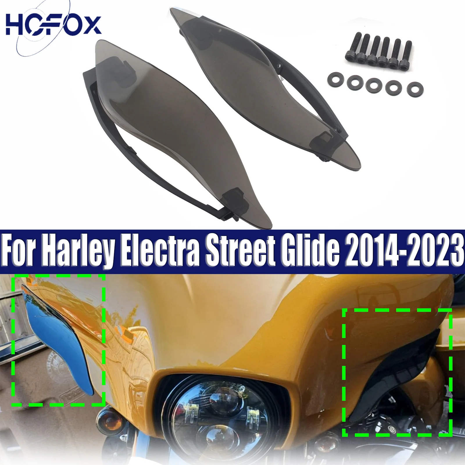 

1 Pair Batwing Fairing Air Deflector Side Wing Windshield For Harley Electra Street Glide 2014-2023