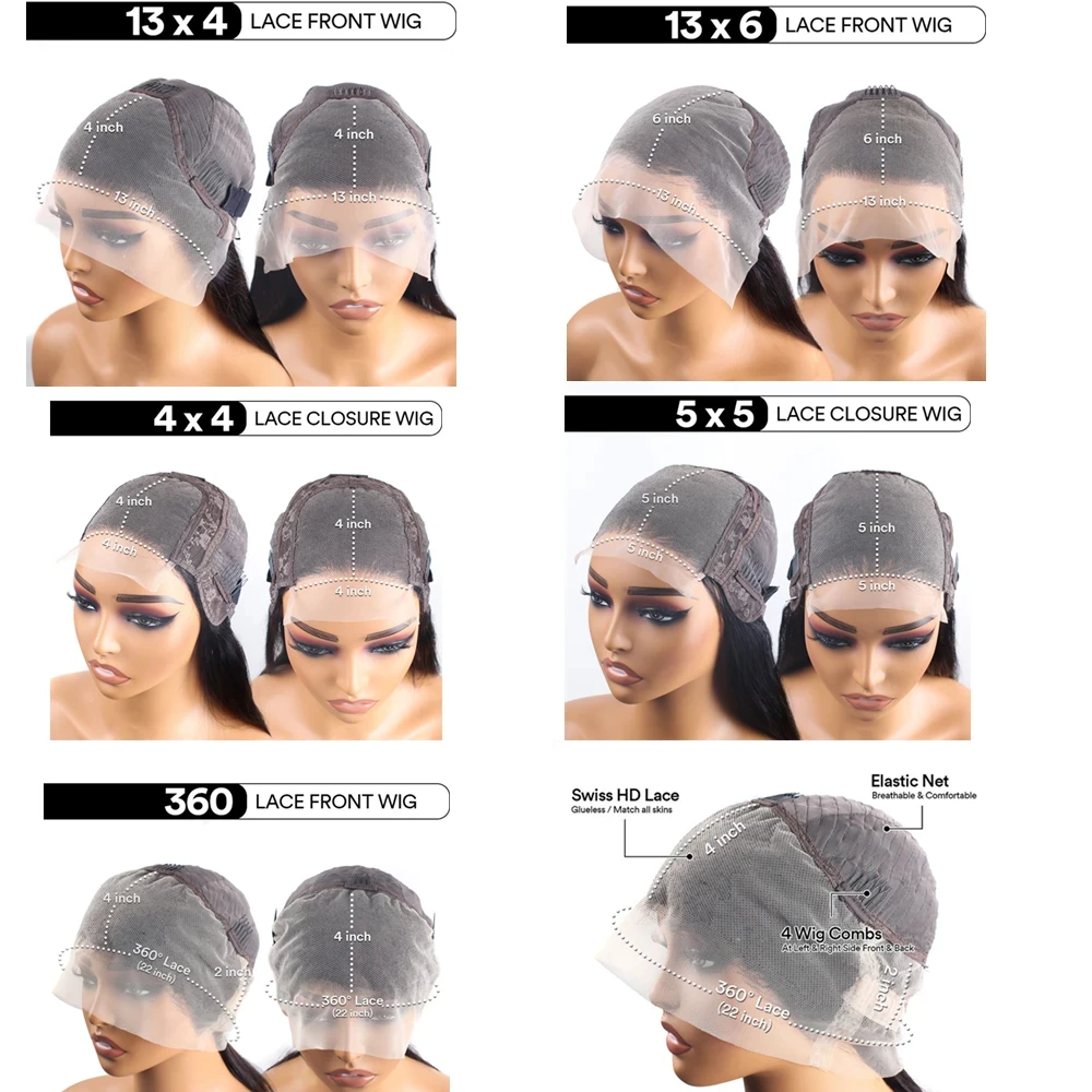 40 46 Inch Bone Straight Human Hair Wigs 13x6 200 Density Straight Hd Transparent Lace Front Wig 13X4 Human Hair For Women image 6