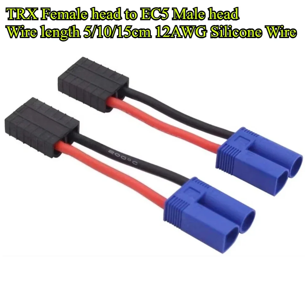 Câble adaptateur 12AWG 5/10/15CM TRX mâle/femelle vers connecteur Tamiya EC5 XT60 XT90 T mâle/femelle pour batterie RC et ESC