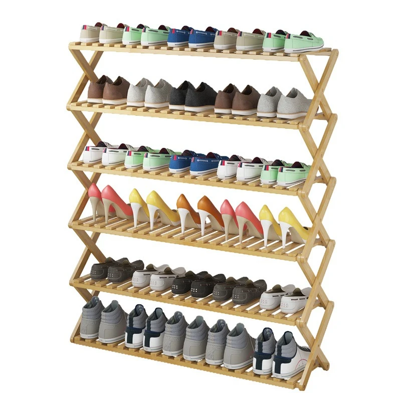 

Shoe rack Multi-layer simple household e****mical shelf Dormitory door storage rack Installation-free folding bamboo