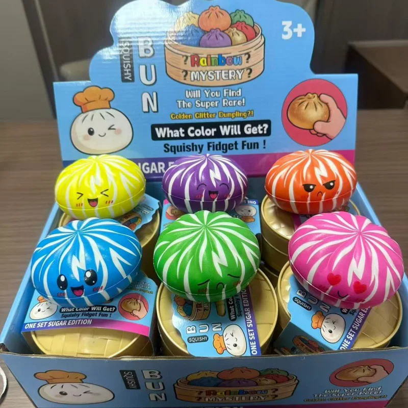 12pcs Dumpling Squishy Dumpling Mysteries Dumplings Fidget Decor Toy Desk Accessories Party Favors Gifts Soft Squishy Decoration