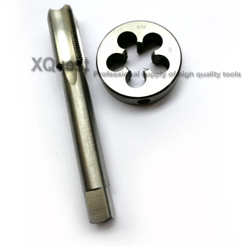 2pcs HSS UN 9/16-20 left hand tap and Right hand tap set unified thread tap and die UNF9/16 machine plug tap die round dies