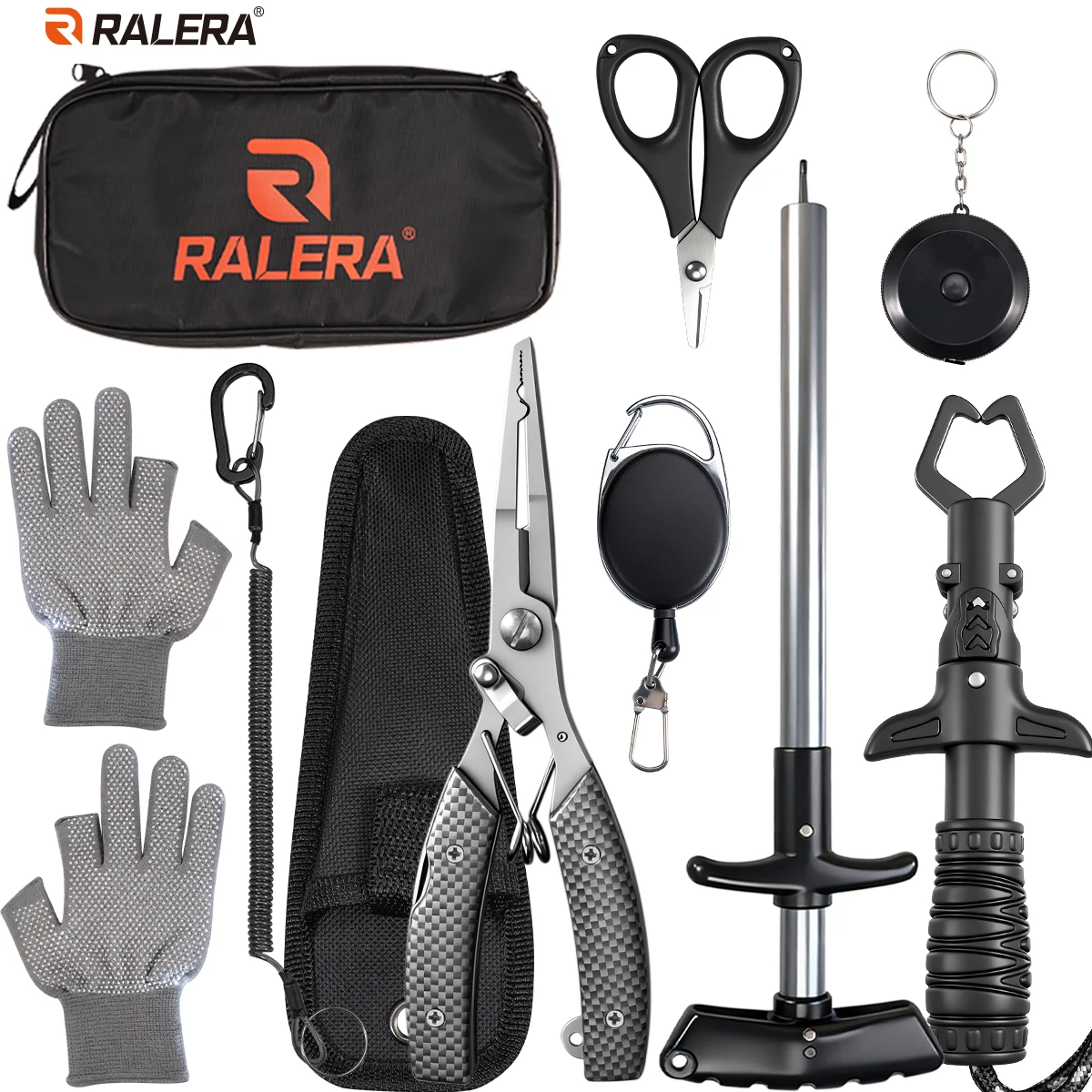 Fishing Tool Set, High-Quality Stainless Steel Bending-Mouth Fishing Pliers for Opening Double Rings, Cutting Lines and Removing