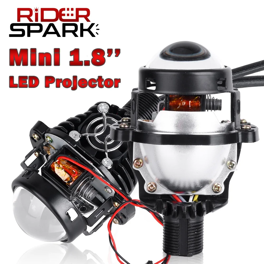 1.8'' Smallest Bi-LED Projector Lenses Retrofit Styling For Car Motorcycle H7 H4 9005 9006 Headlight Bulb 5570 CSP 5500K White