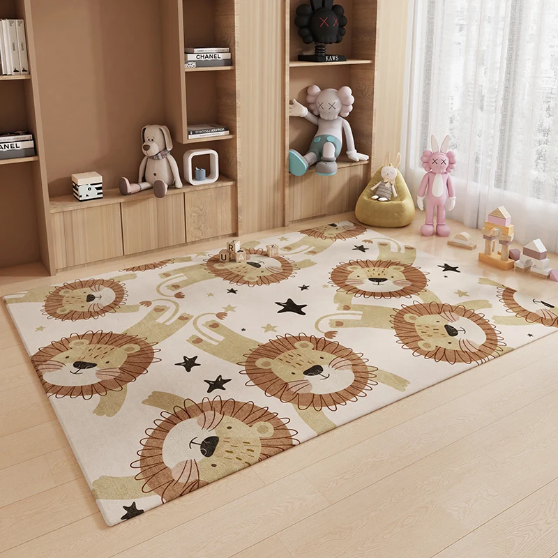 VIKAMA Cartoon Children's Room Rug Soft Noise-Reducing Floor Mat Living Room Sofa Coffee Table Blanket Home Decor