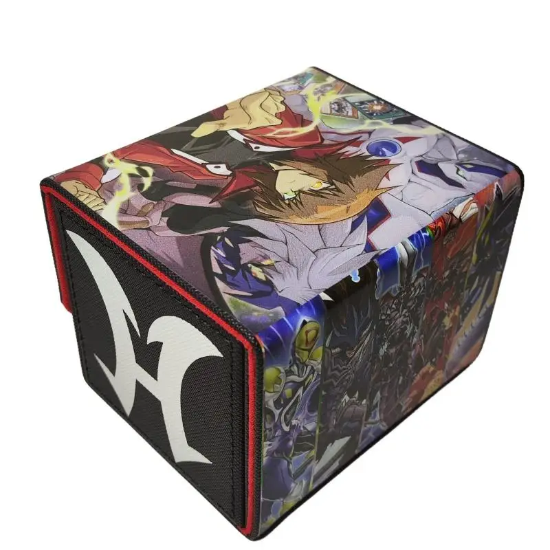 Yu-Gi-Oh Card Case Jaden Yuki Yubel E HERO DIY high quality leather Action Toy Figures Game Collection Storage Box and Partition