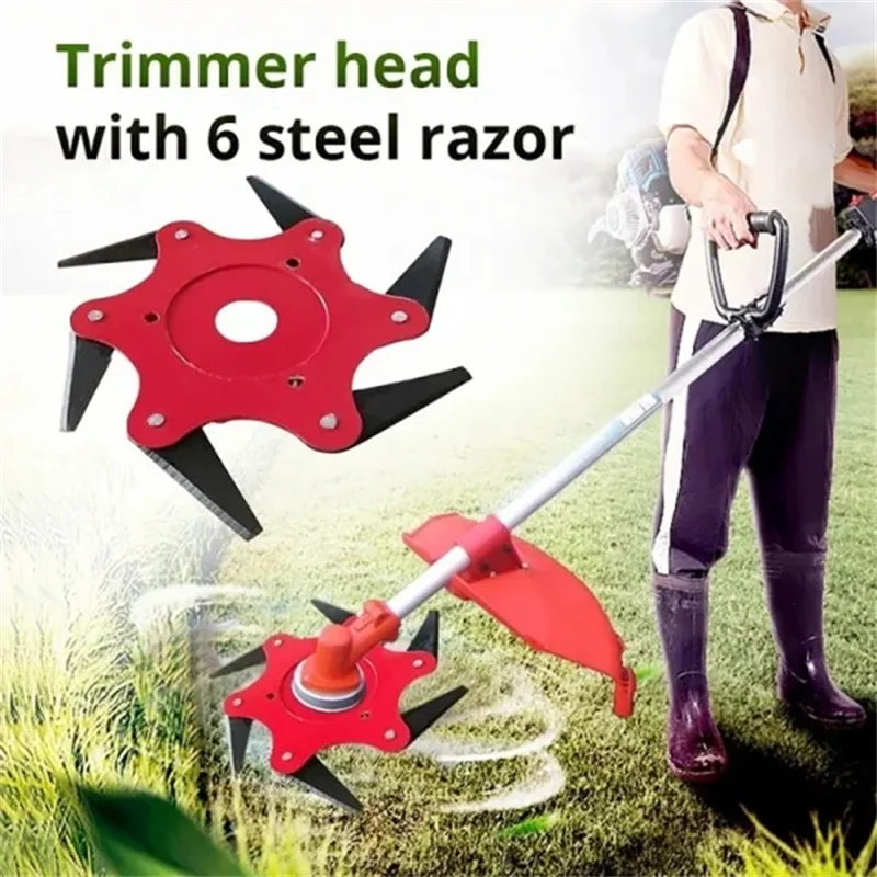 

General Weeding And Grass Cutting Knife Agricultural Lawn Mower Six Blade Manganese Steel Grass Trimmer Brush Cutter Head Parts