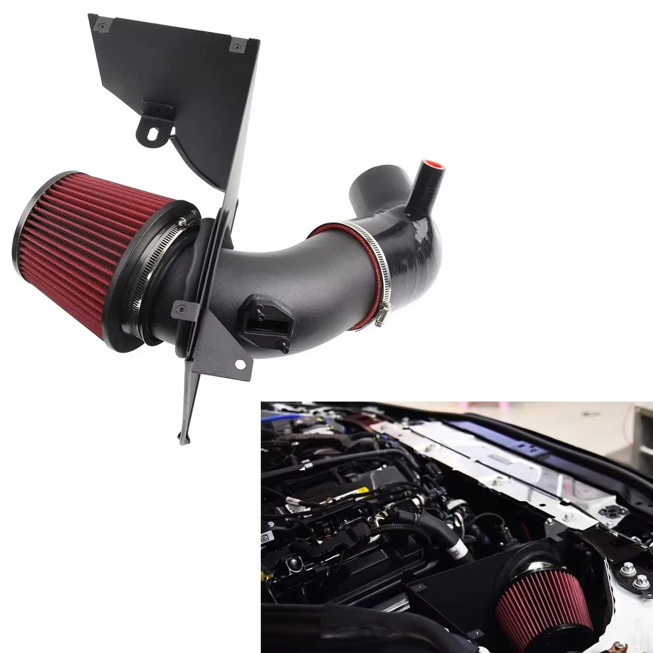 Tubo de entrada de aire frío de 4 pulgadas para turbo, compatible con el motor BMW B58 3.0L de 6 cilindros y un solo turbo, para M240i, M340i y M440i de 2019 en adelante.
