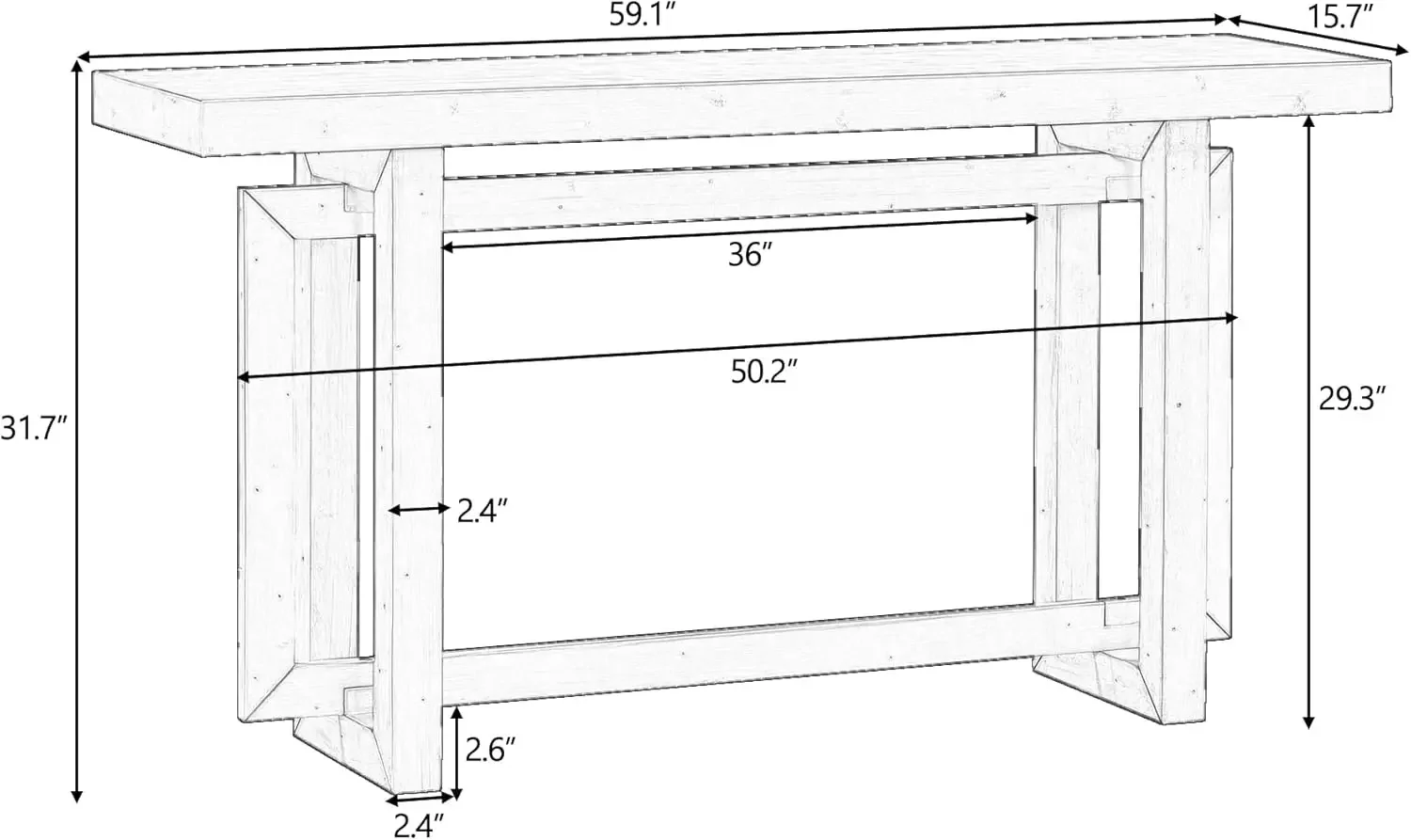 Mesa consola negra, mesa de entrada, minimalismo de madera, estilo Industrial, mesa de sofá, mesa de entrada, pantalla lateral