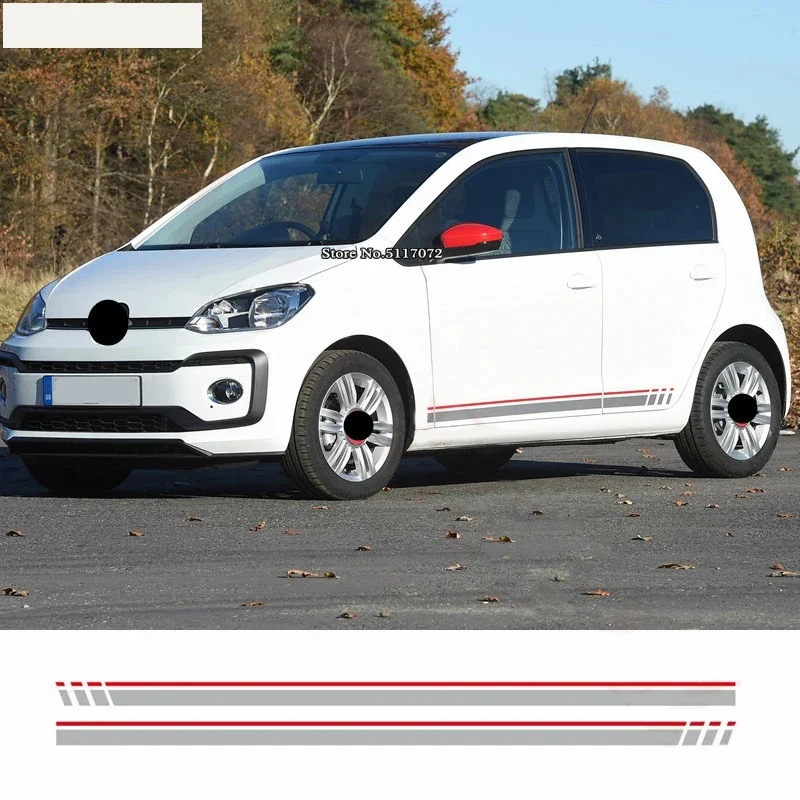 

Racing Stripes Car Door Side Skirt Stickers For Volkswagen Cross Up GT Move Up High Up Street Up 3-5 Doors Auto Body Decals